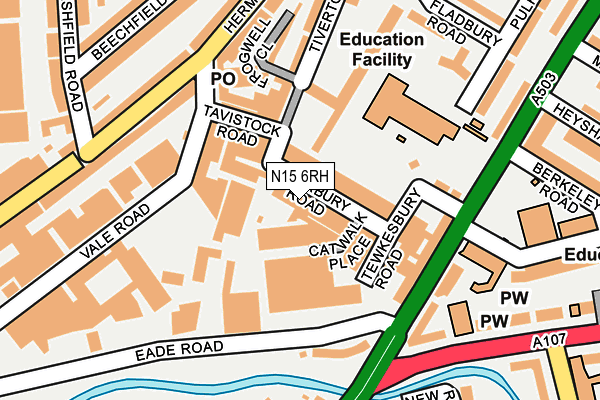 N15 6RH map - OS OpenMap – Local (Ordnance Survey)