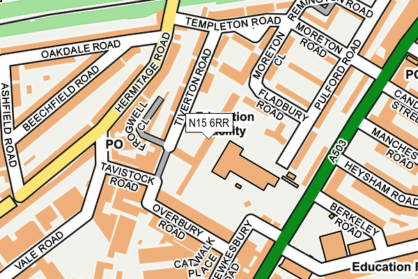 N15 6RR map - OS OpenMap – Local (Ordnance Survey)