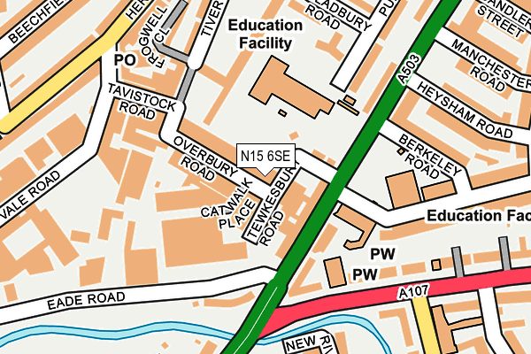 N15 6SE map - OS OpenMap – Local (Ordnance Survey)