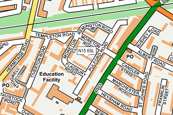 N15 6SL map - OS OpenMap – Local (Ordnance Survey)