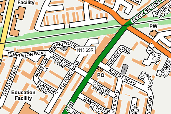N15 6SR map - OS OpenMap – Local (Ordnance Survey)