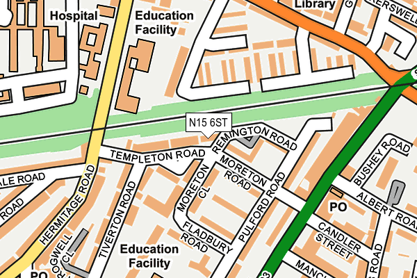 N15 6ST map - OS OpenMap – Local (Ordnance Survey)