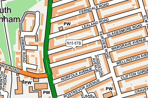 N15 6TB map - OS OpenMap – Local (Ordnance Survey)