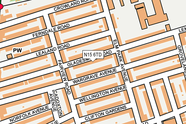 N15 6TD map - OS OpenMap – Local (Ordnance Survey)