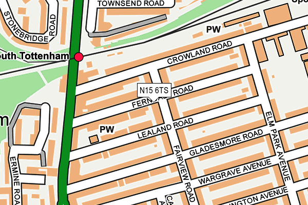 N15 6TS map - OS OpenMap – Local (Ordnance Survey)