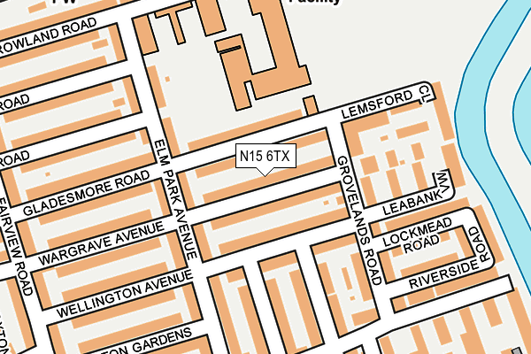 N15 6TX map - OS OpenMap – Local (Ordnance Survey)