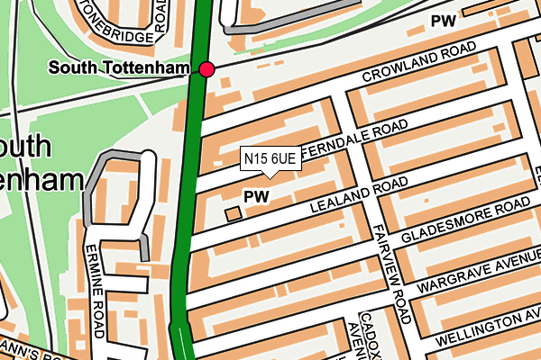 N15 6UE map - OS OpenMap – Local (Ordnance Survey)