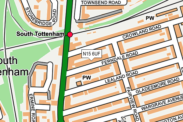 N15 6UF map - OS OpenMap – Local (Ordnance Survey)
