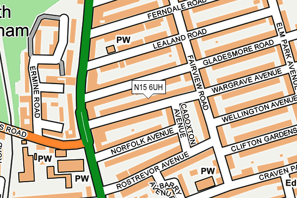 N15 6UH map - OS OpenMap – Local (Ordnance Survey)