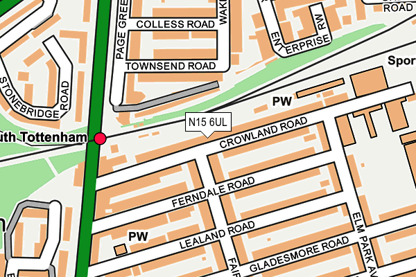 N15 6UL map - OS OpenMap – Local (Ordnance Survey)