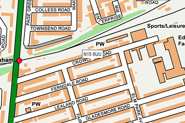 N15 6UU map - OS OpenMap – Local (Ordnance Survey)