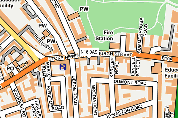 N16 0AS map - OS OpenMap – Local (Ordnance Survey)