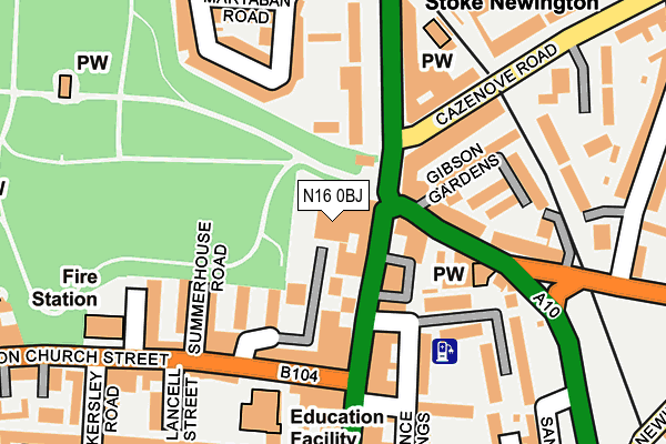 N16 0BJ map - OS OpenMap – Local (Ordnance Survey)