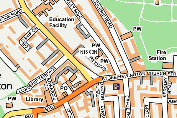 N16 0BN map - OS OpenMap – Local (Ordnance Survey)