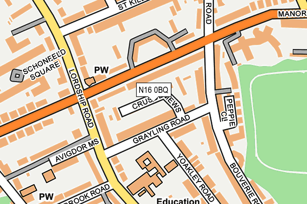 N16 0BQ map - OS OpenMap – Local (Ordnance Survey)