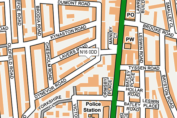 N16 0DD map - OS OpenMap – Local (Ordnance Survey)