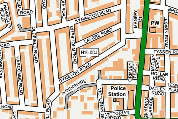 N16 0DJ map - OS OpenMap – Local (Ordnance Survey)