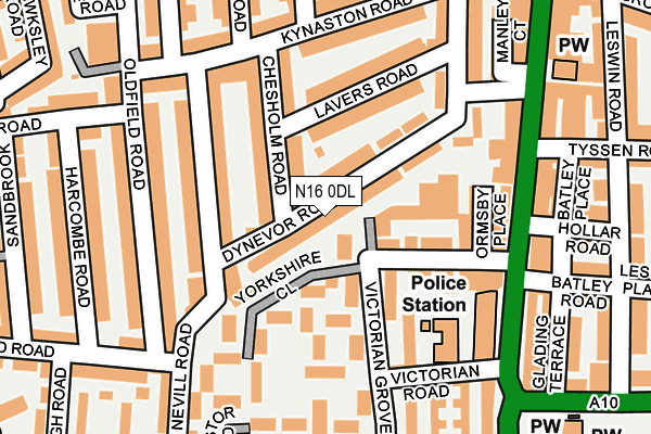 N16 0DL map - OS OpenMap – Local (Ordnance Survey)