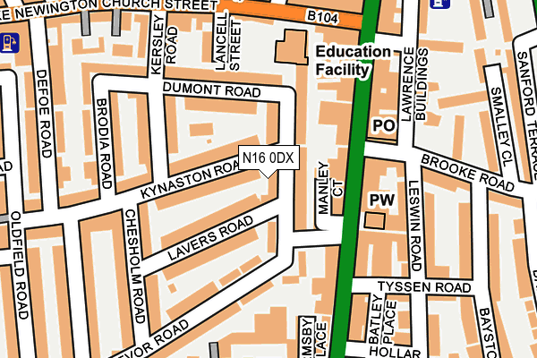 N16 0DX map - OS OpenMap – Local (Ordnance Survey)