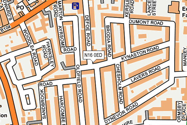 N16 0ED map - OS OpenMap – Local (Ordnance Survey)