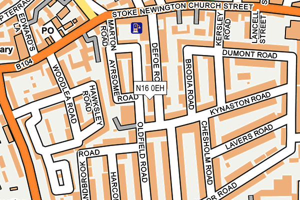 N16 0EH map - OS OpenMap – Local (Ordnance Survey)