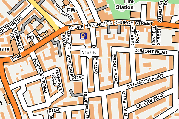 N16 0EJ map - OS OpenMap – Local (Ordnance Survey)