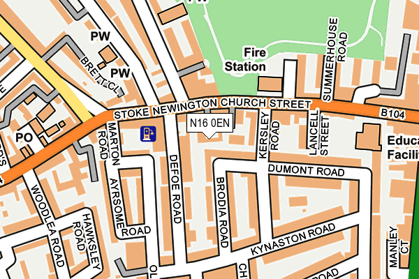 N16 0EN map - OS OpenMap – Local (Ordnance Survey)