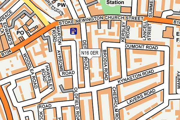 N16 0ER map - OS OpenMap – Local (Ordnance Survey)