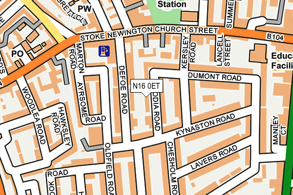 N16 0ET map - OS OpenMap – Local (Ordnance Survey)