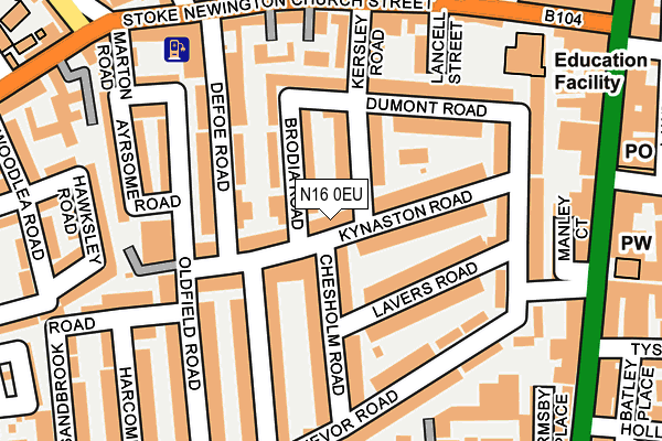 N16 0EU map - OS OpenMap – Local (Ordnance Survey)