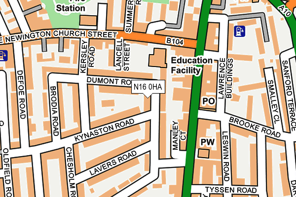 N16 0HA map - OS OpenMap – Local (Ordnance Survey)