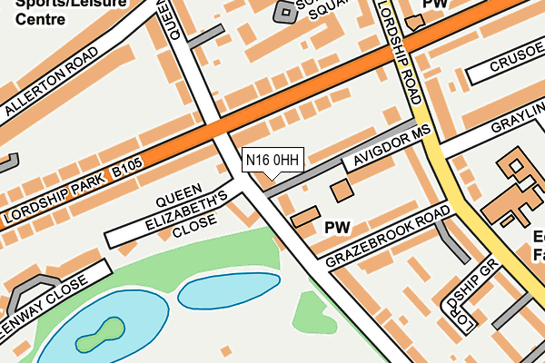 N16 0HH map - OS OpenMap – Local (Ordnance Survey)