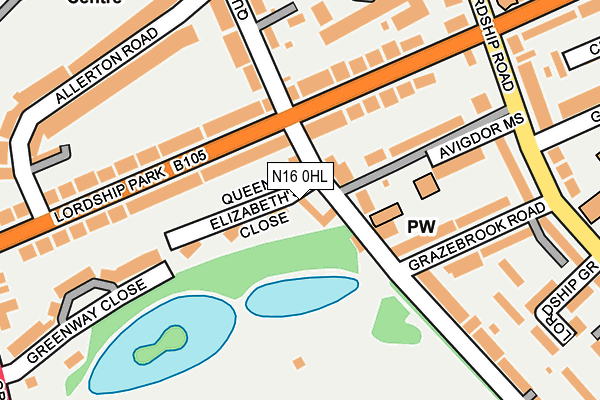 N16 0HL map - OS OpenMap – Local (Ordnance Survey)