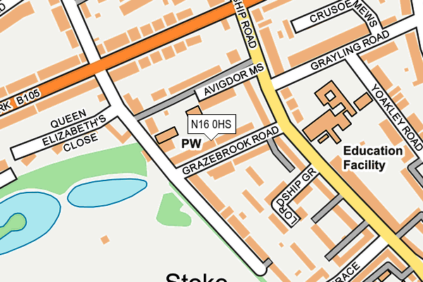 N16 0HS map - OS OpenMap – Local (Ordnance Survey)