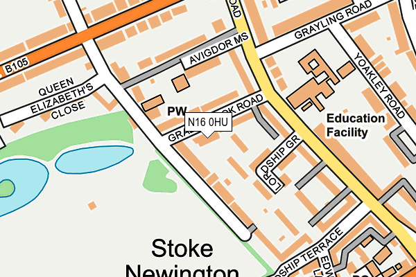 N16 0HU map - OS OpenMap – Local (Ordnance Survey)