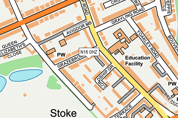 N16 0HZ map - OS OpenMap – Local (Ordnance Survey)