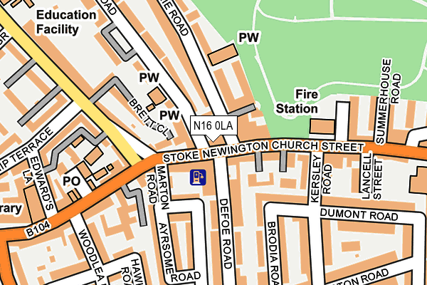 N16 0LA map - OS OpenMap – Local (Ordnance Survey)