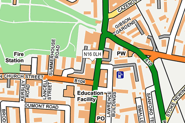 N16 0LH map - OS OpenMap – Local (Ordnance Survey)