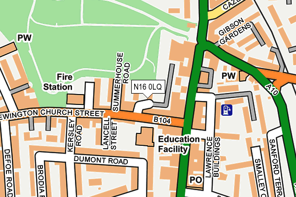 N16 0LQ map - OS OpenMap – Local (Ordnance Survey)