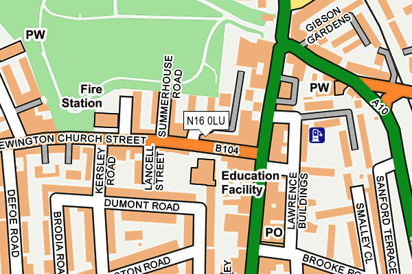 N16 0LU map - OS OpenMap – Local (Ordnance Survey)