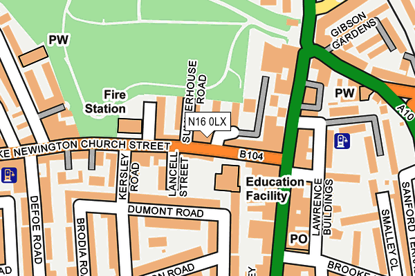 N16 0LX map - OS OpenMap – Local (Ordnance Survey)
