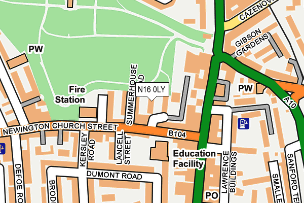 N16 0LY map - OS OpenMap – Local (Ordnance Survey)