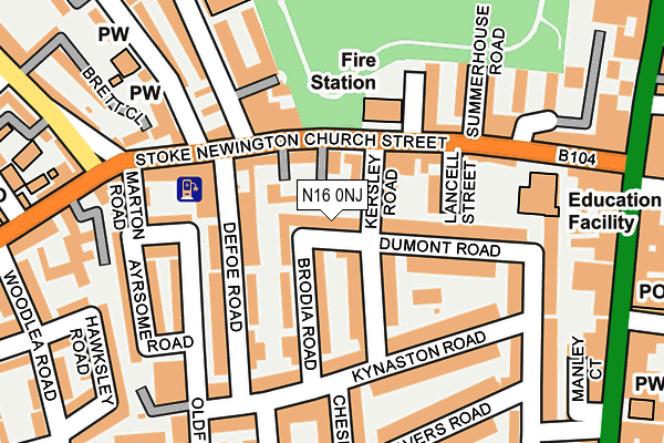 N16 0NJ map - OS OpenMap – Local (Ordnance Survey)