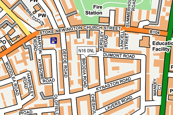 N16 0NL map - OS OpenMap – Local (Ordnance Survey)