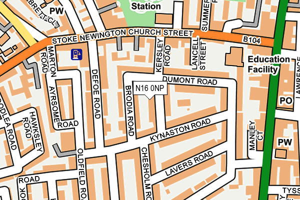 N16 0NP map - OS OpenMap – Local (Ordnance Survey)