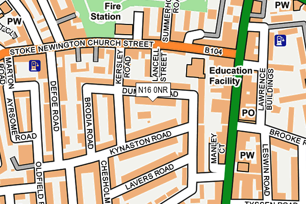 N16 0NR map - OS OpenMap – Local (Ordnance Survey)