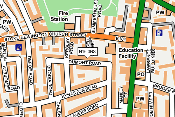 N16 0NS map - OS OpenMap – Local (Ordnance Survey)