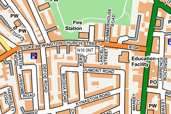 N16 0NT map - OS OpenMap – Local (Ordnance Survey)