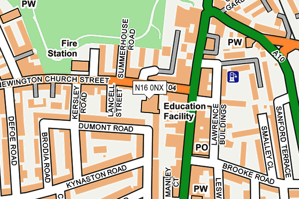 N16 0NX map - OS OpenMap – Local (Ordnance Survey)