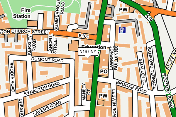 N16 0NY map - OS OpenMap – Local (Ordnance Survey)